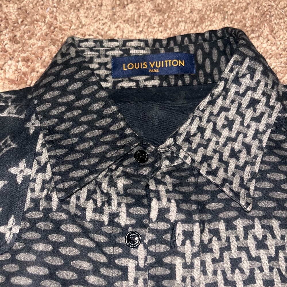 Louis Vuitton Black and Gray Patterned Shirt Authentic Guaranteed! Worn Once